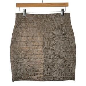 NWT Express Snake Print Shimmery Gold Mini Skirt